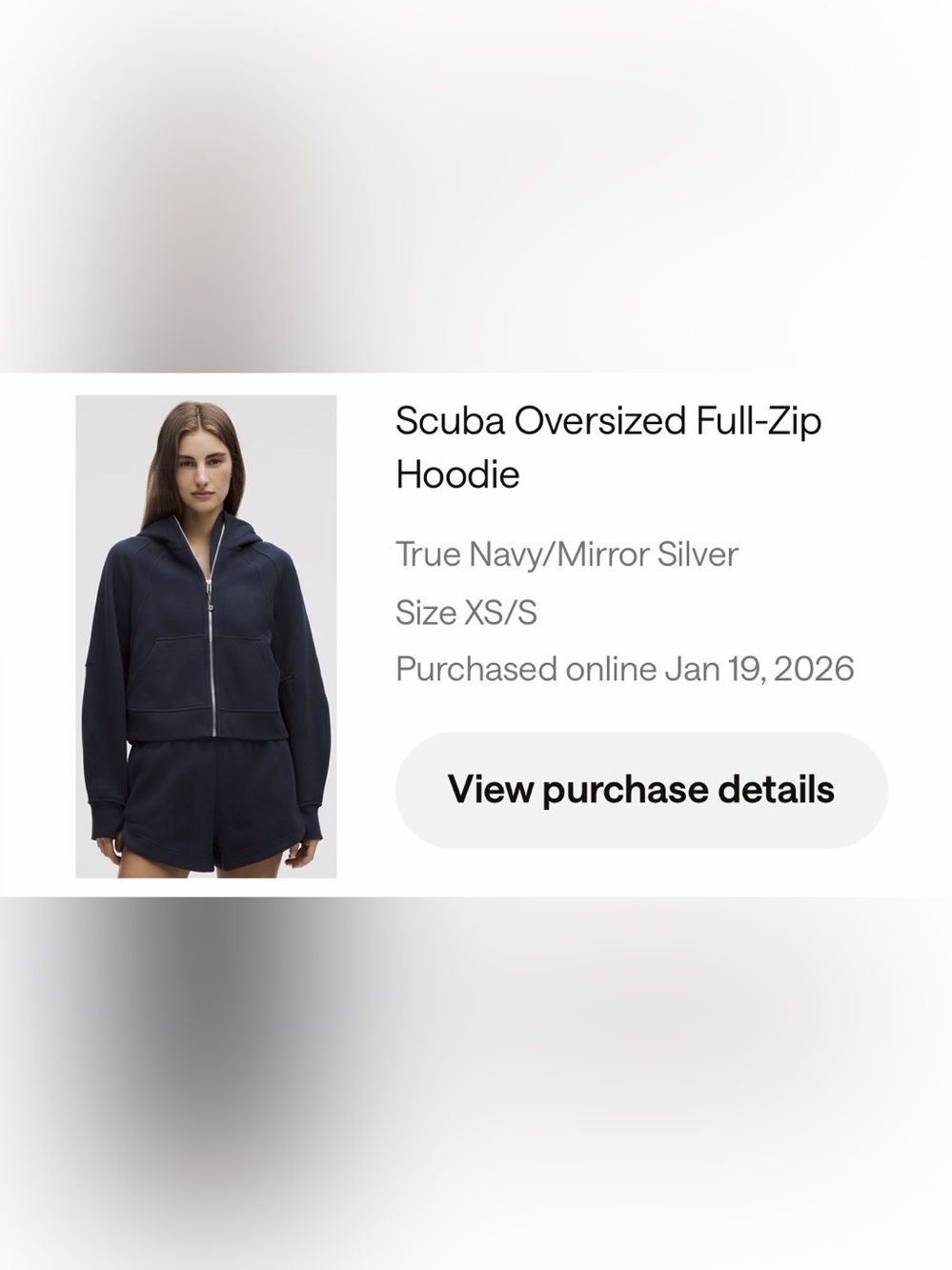 Lululemon scuba fill zip in Navy